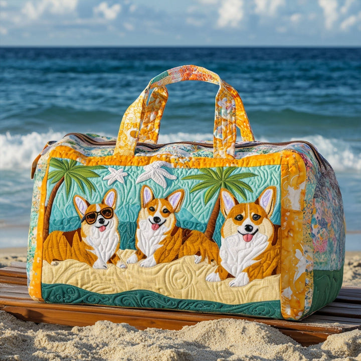 Mala de Viagem Acolchoada Corgi na Praia