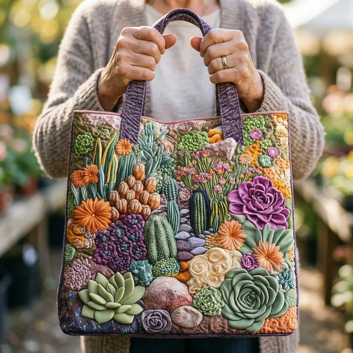 Bolso Tote Artesanal - Jardín de Suculentas