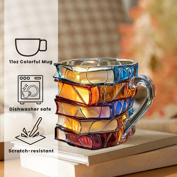 Taza de Felicidad 3D Artesanal para Entusiastas de la Lectura
